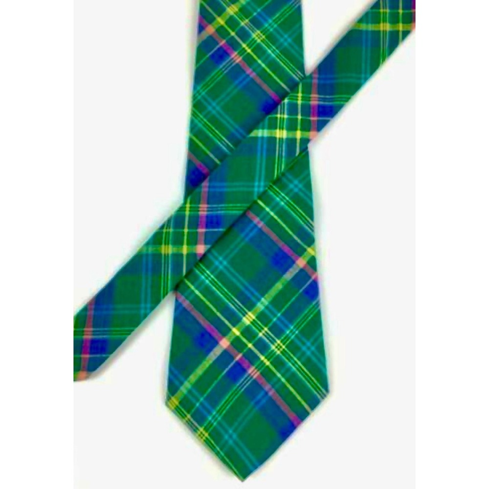 GAP Mens Necktie Green Plaid Woven‎ Business Career Classic